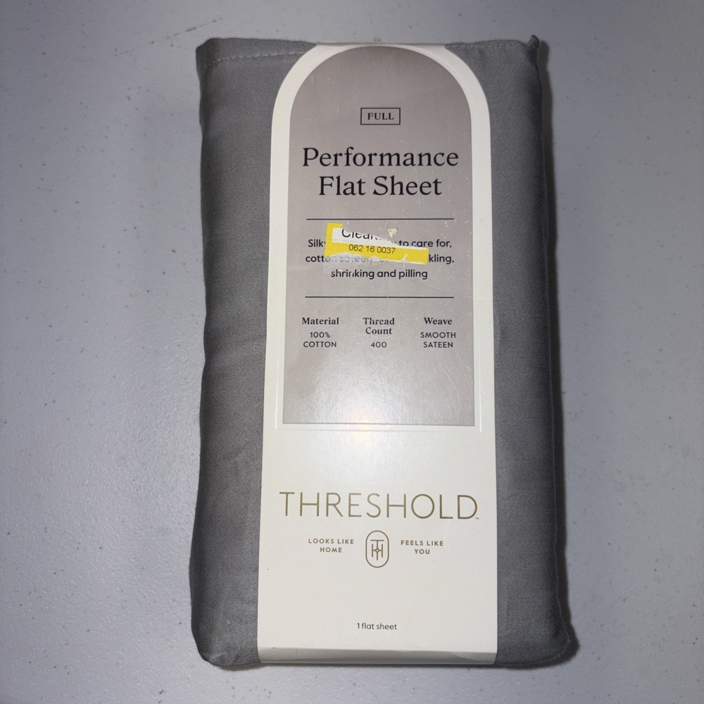 Full 400 Thread Count Performance Flat Sheet Classic Gray - Threshold: Cotton